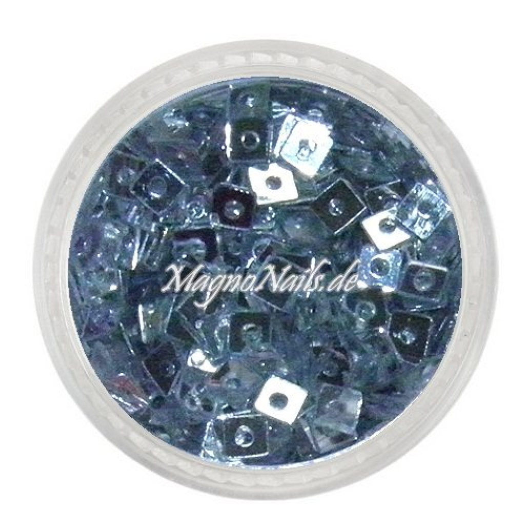 Glitter Shapes - Einlegemotive - Quadrat silber metallic Nail Art Nails Nagel Nögel Nailart Einleger