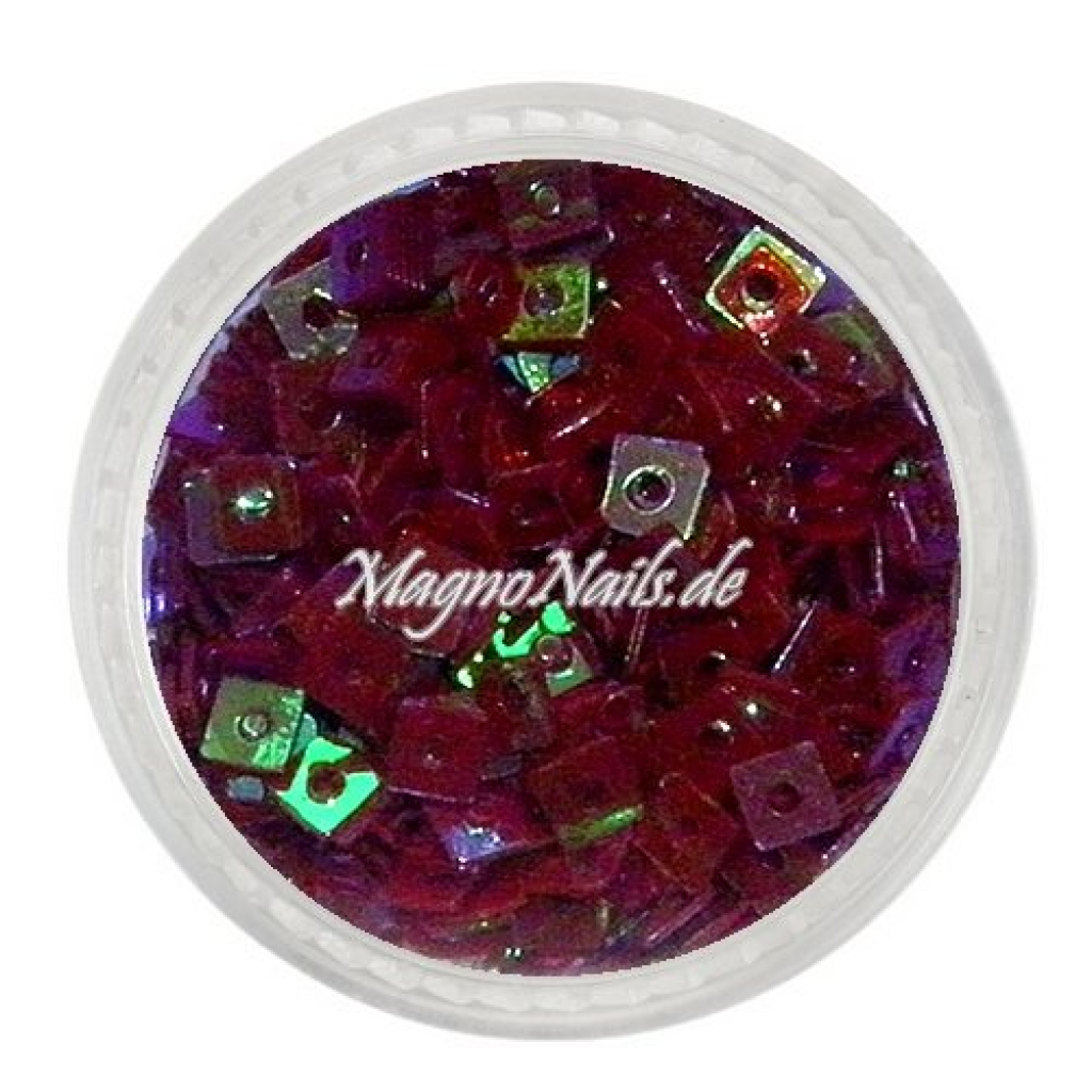Glitter Shapes - Einlegemotive - Quadrat weinrot Nail Art Nails Nagel Nögel Nailart Einleger
