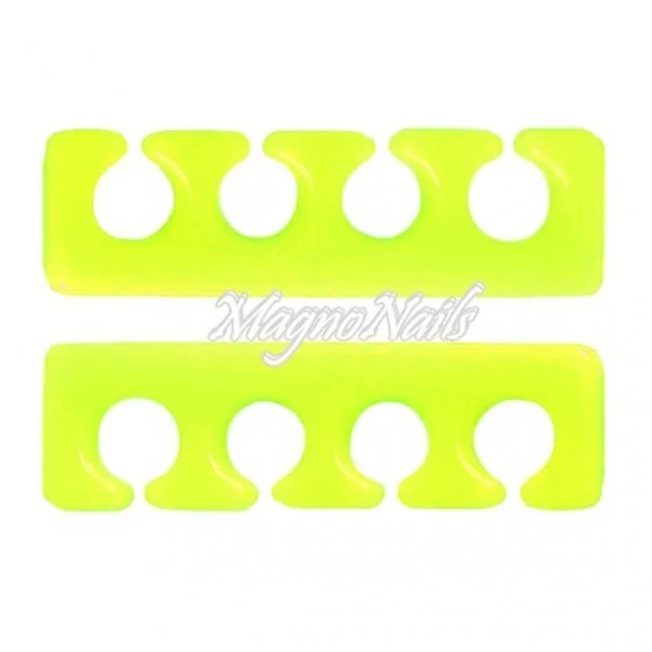 2 x Silikon Zehenspreizer neongelb Nagelstudio Zubehör Fusspflege Fußpflege