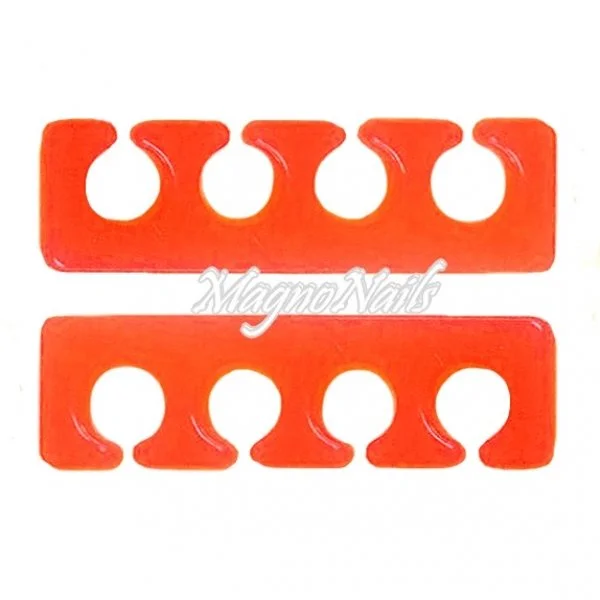 2 x Silikon Zehenspreizer neonorange Nagelstudio Zubehör Fusspflege Fußpflege