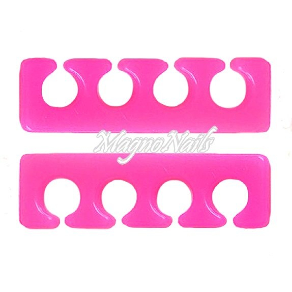 2 x Silikon Zehenspreizer neonrosa Nagelstudio Zubehör Fusspflege Fußpflege