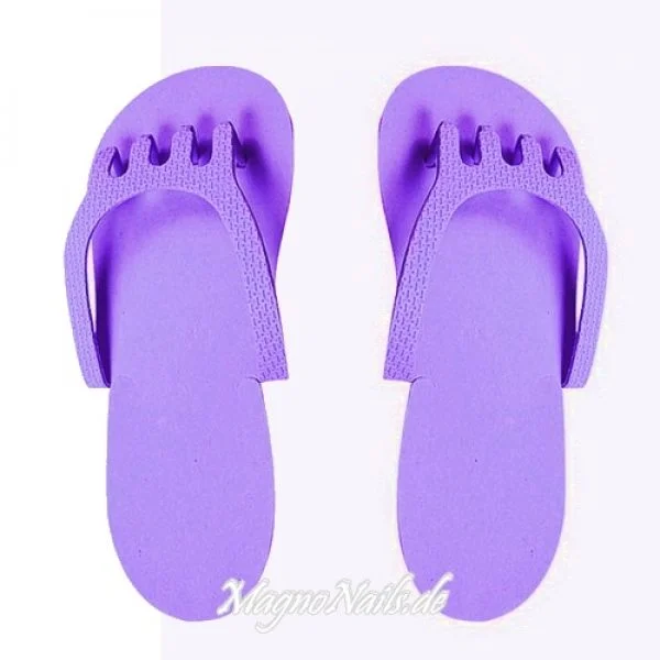 1 Paar Hygiene Slipper mit Zehenspreizer lila
