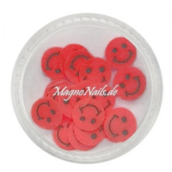 Einlegemotive - Fimo Shapes - Smilie rot Nail Art Nails Nagel Nögel Nailart