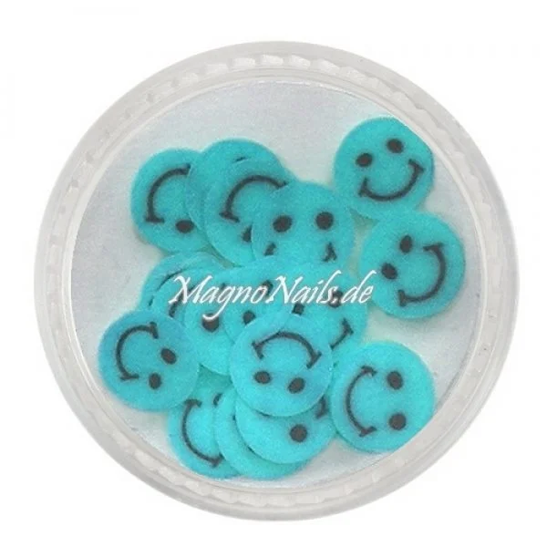 Einlegemotive - Fimo Shapes - Smilie türkis Nail Art Nails Nagel Nögel Nailart