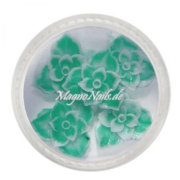 3D Einlegemotive - Gummi Soft Blumen grün