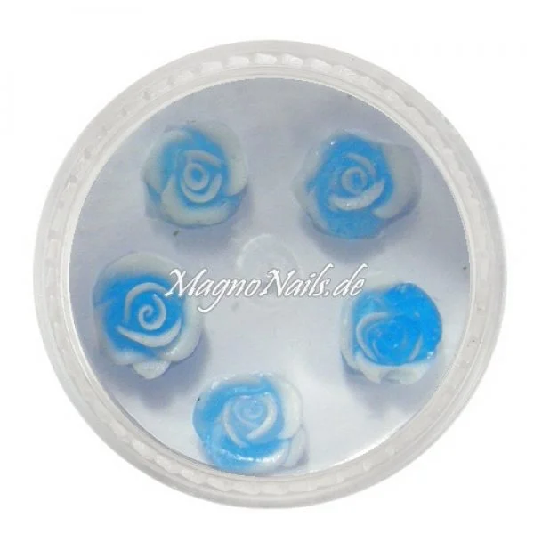 3D Einlegemotive - Gummi Soft Rosen blau