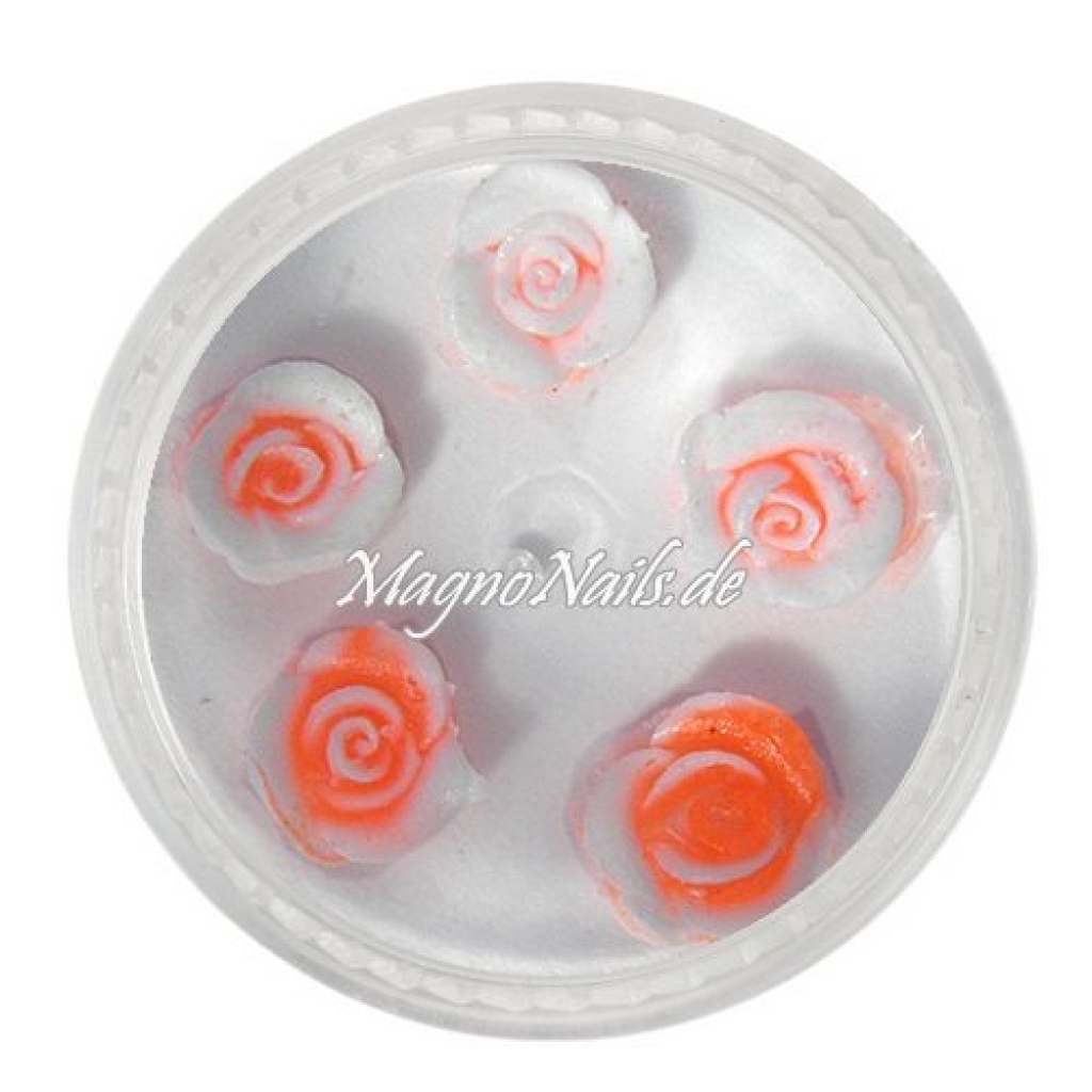 3D Einlegemotive - Gummi Soft Rosen orange  Nailart Nageldesign Nail art