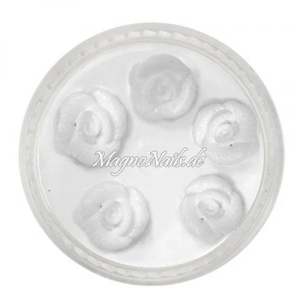 3D Einlegemotive - Gummi Soft Rosen weiß