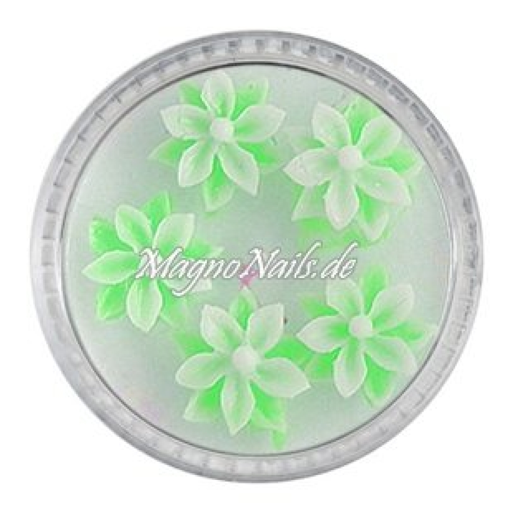 3D Einlegemotive - Gummi Soft Blumen neongrün