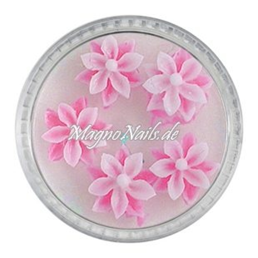 3D Einlegemotive - Gummi Soft Blumen neonpink