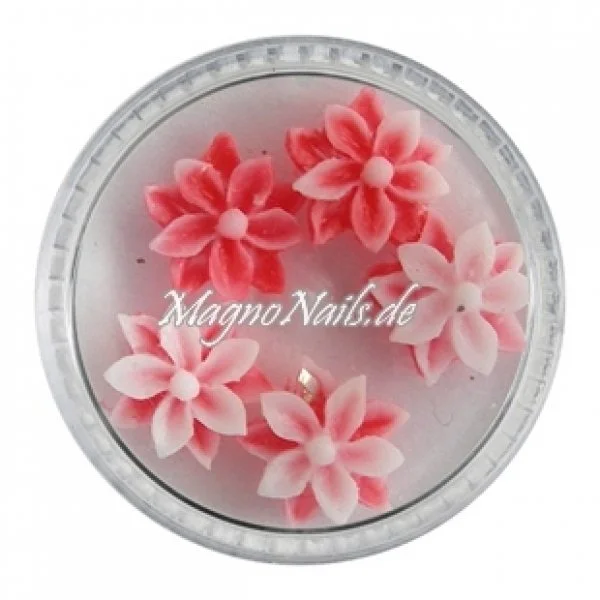 3D Einlegemotive - Gummi Soft Blumen rot