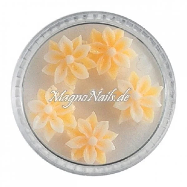 3D Einlegemotive - Gummi Soft Blumen orange