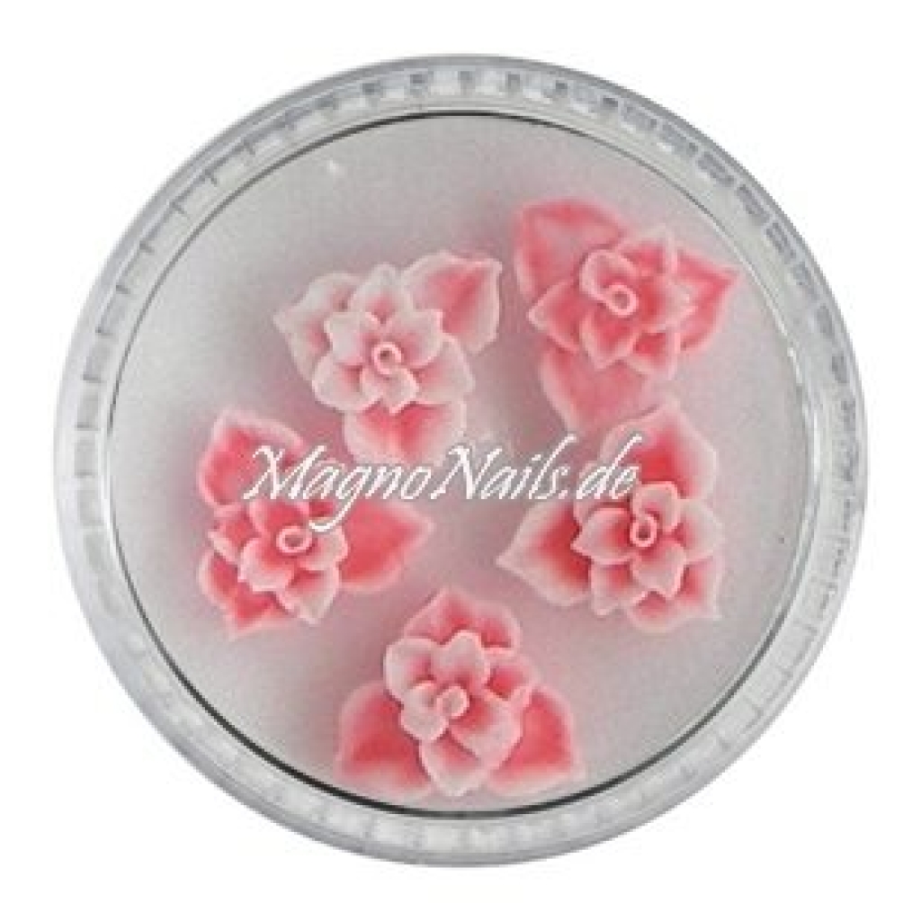 3D Einlegemotive - Gummi Soft Blumen rot