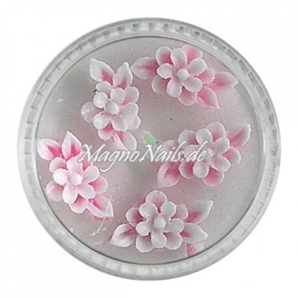 3D Einlegemotive - Gummi Soft Blumen rosa