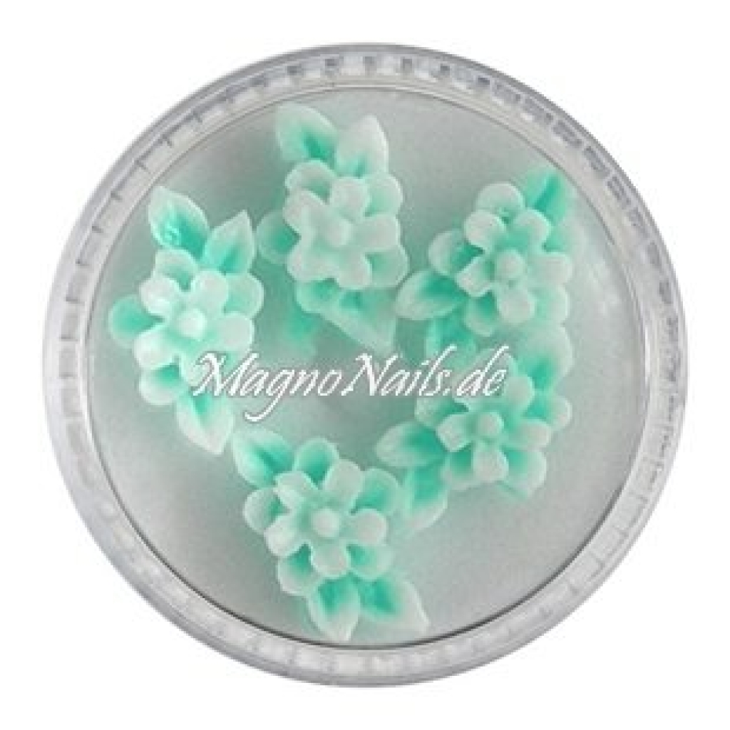 3D Einlegemotive - Gummi Soft Blumen pastelgrün