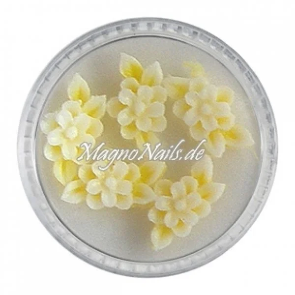 3D Einlegemotive - Gummi Soft Blumen gelb