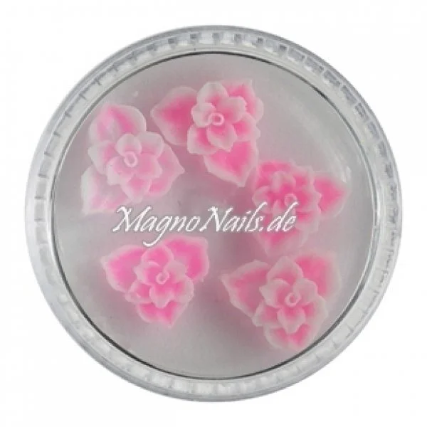 3D Einlegemotive - Gummi Soft Blumen neonrosa