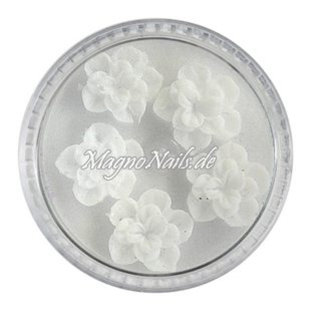 3D Einlegemotive - Gummi Soft Blumen weiß