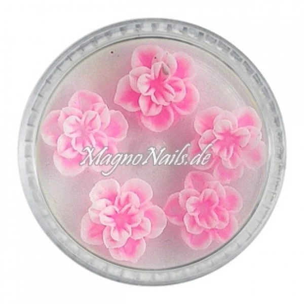 3D Einlegemotive - Gummi Soft Blumen neonpink