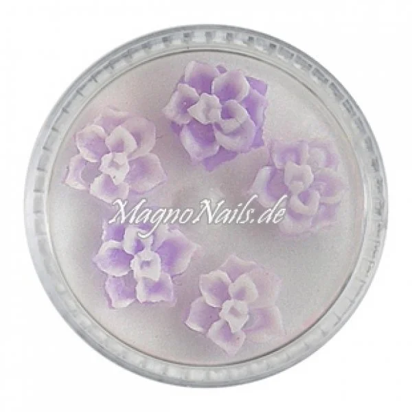 3D Einlegemotive - Gummi Soft Blumen flieder