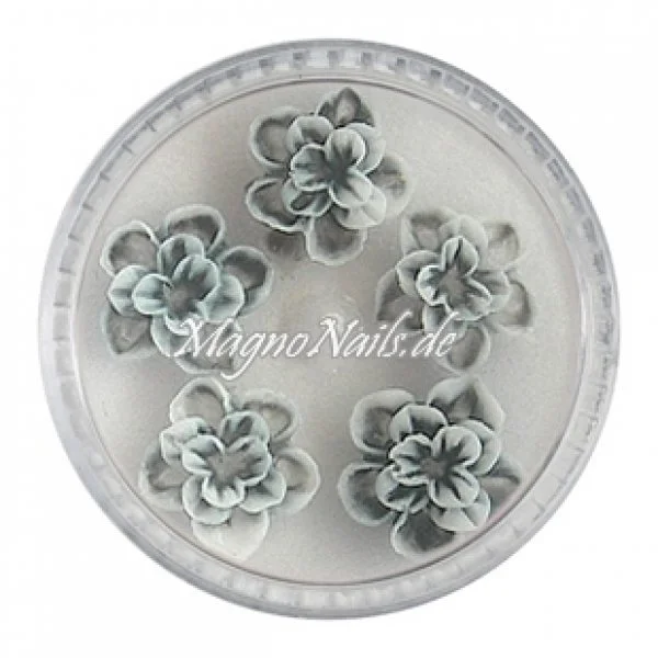 3D Einlegemotive - Gummi Soft Blumen anthrazit