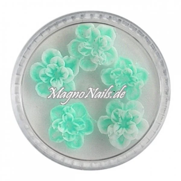 3D Einlegemotive - Gummi Soft Blumen pastellgrün
