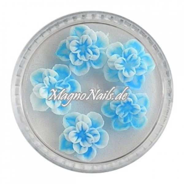 3D Einlegemotive - Gummi Soft Blumen blau