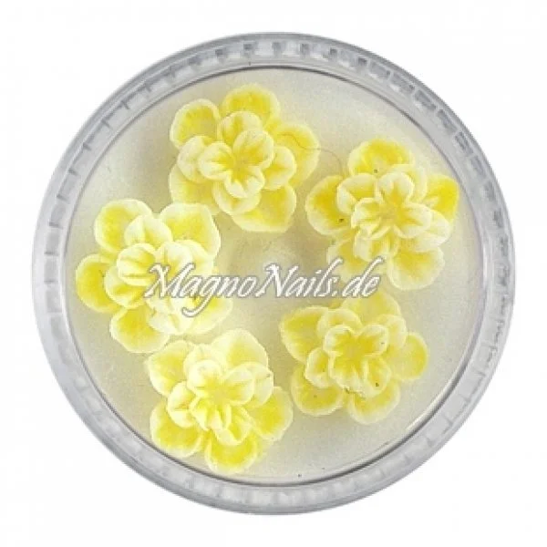 3D Einlegemotive - Gummi Soft Blumen gelb