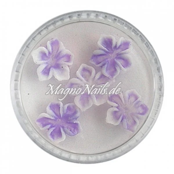 3D Einlegemotive - Gummi Soft Blumen lila