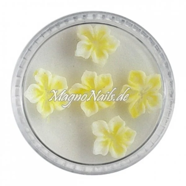 3D Einlegemotive - Gummi Soft Blumen gelb