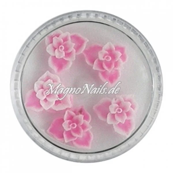 3D Einlegemotive - Gummi Soft Blumen pink