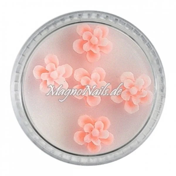 3D Einlegemotive - Gummi Soft Blumen neonorange