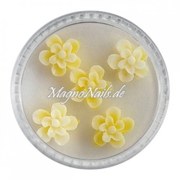 3D Einlegemotive - Gummi Soft Blumen gelb