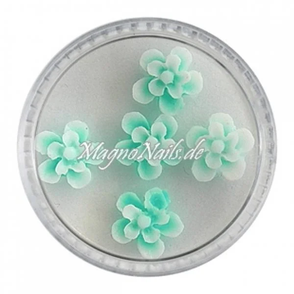 3D Einlegemotive - Gummi Soft Blumen pastellrün