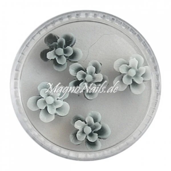 3D Einlegemotive - Gummi Soft Blumen anthrazit