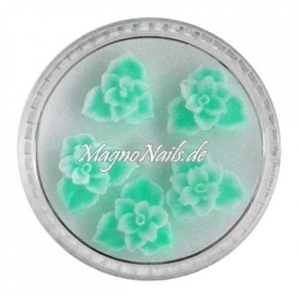 3D Einlegemotive - Gummi Soft Blumen pastelgrün
