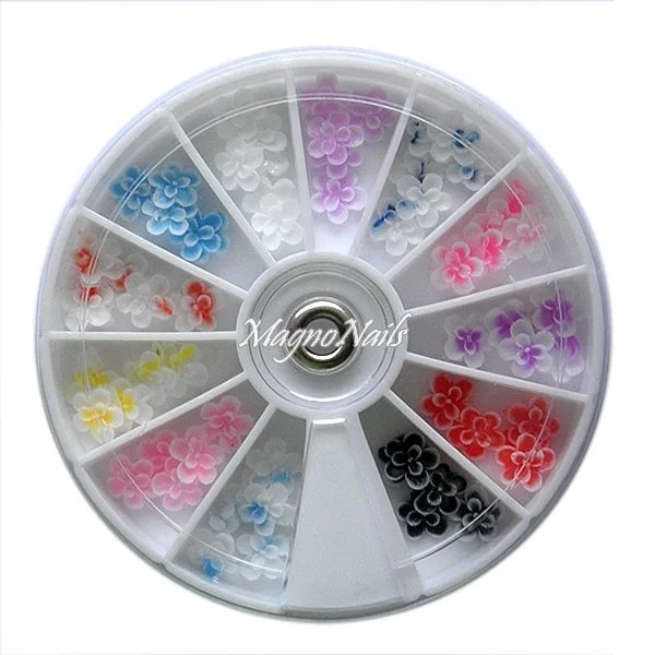 3D Einlegemotive - Gummi Soft Blumen in einer Rondell