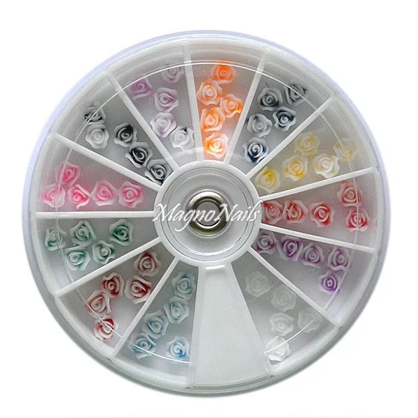 3D Einlegemotive - Gummi Soft Blumen in einer Rondell