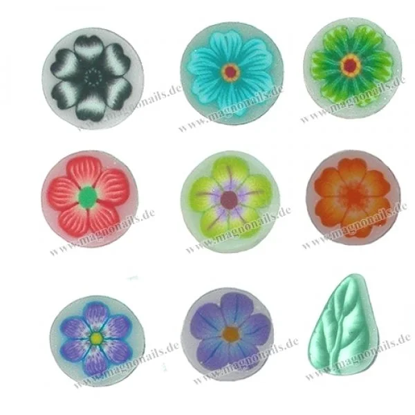 Einlegemotive - 9 x Nail Art Fimo Stangen/ Blumen in einem Set Nägel Nail art Nailart Nageldesign Nagel