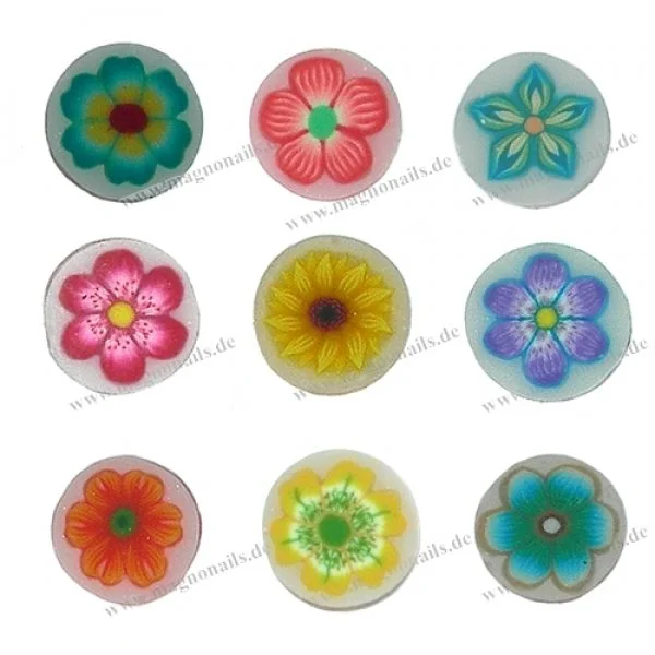 9 x Einlegemotive - Fimo Stangen/ Blumen in einem Set Nägel Nail art Nailart Nageldesign Nagel