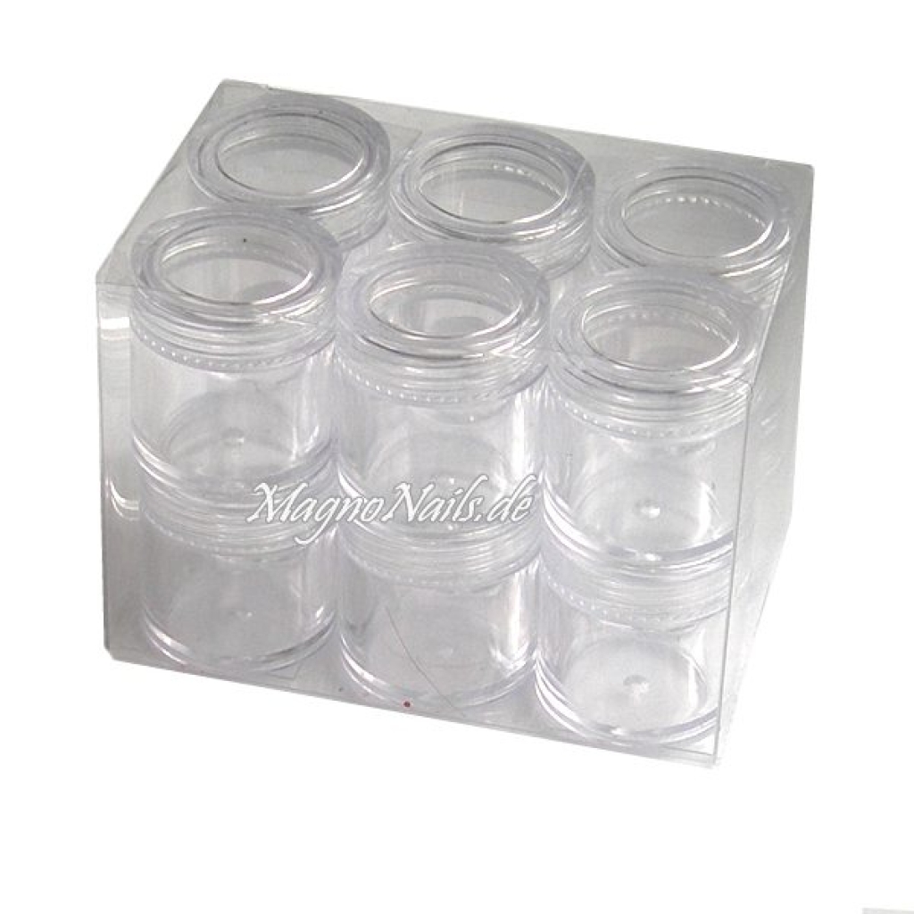 Stapeldöschen leer 12 Stück in einer Box Aufbewahrung Dose Nageldesign Nägel Nails Nagelstudio Hilfsmittel Nailart