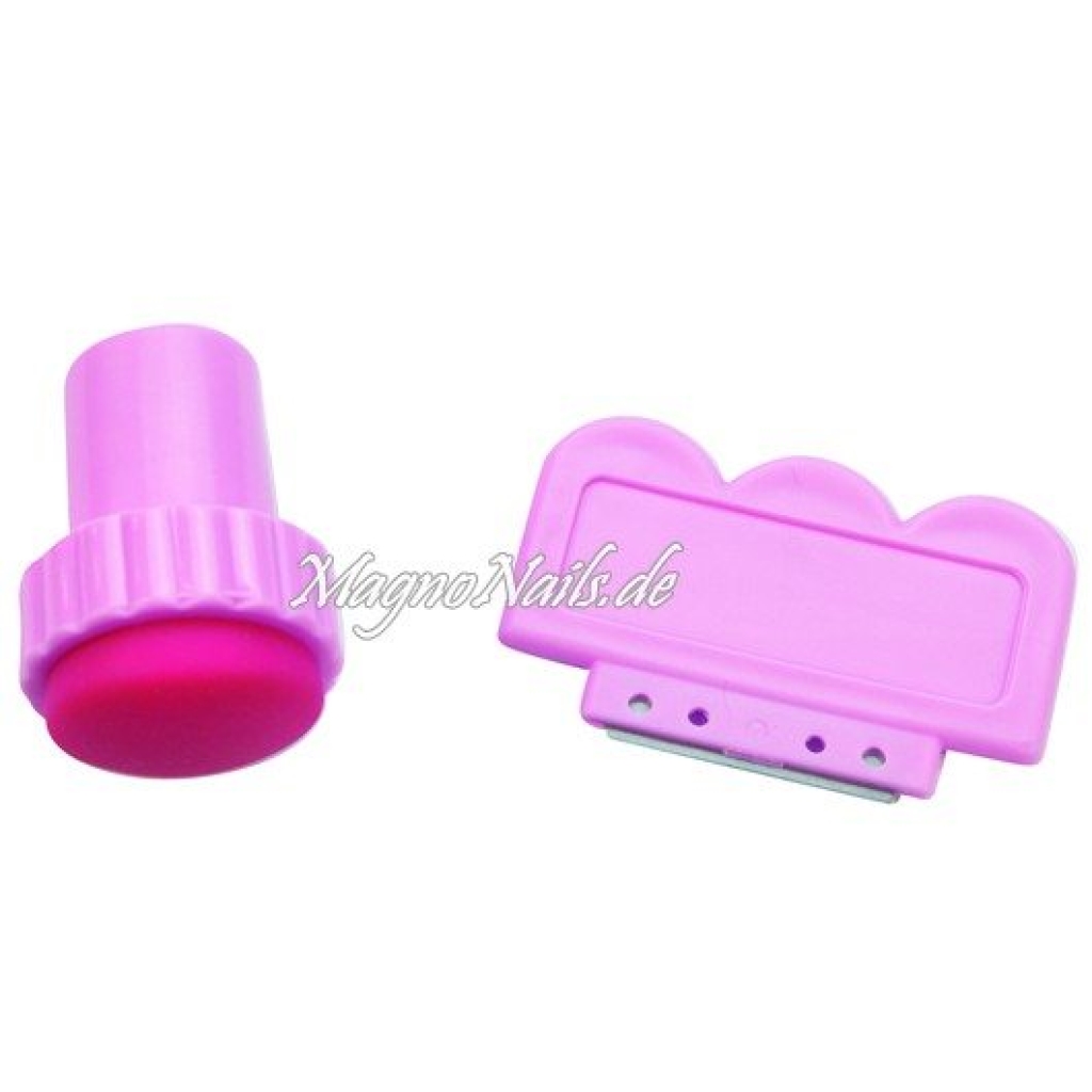 Nail Art Stamping Stempel mit Scraper