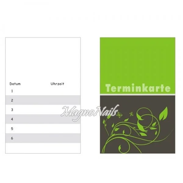 Terminkarte 85 x 55mm Nageldesign Nägel Nails Nagelstudio Einleger Nailart
