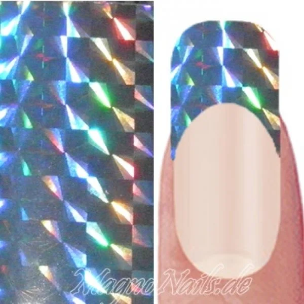 Nail Art Transfer Folie 1,5m - Nail Foil - Magic Silver Nagelfolie Nageldesign Folie Tranferfolie Nailart