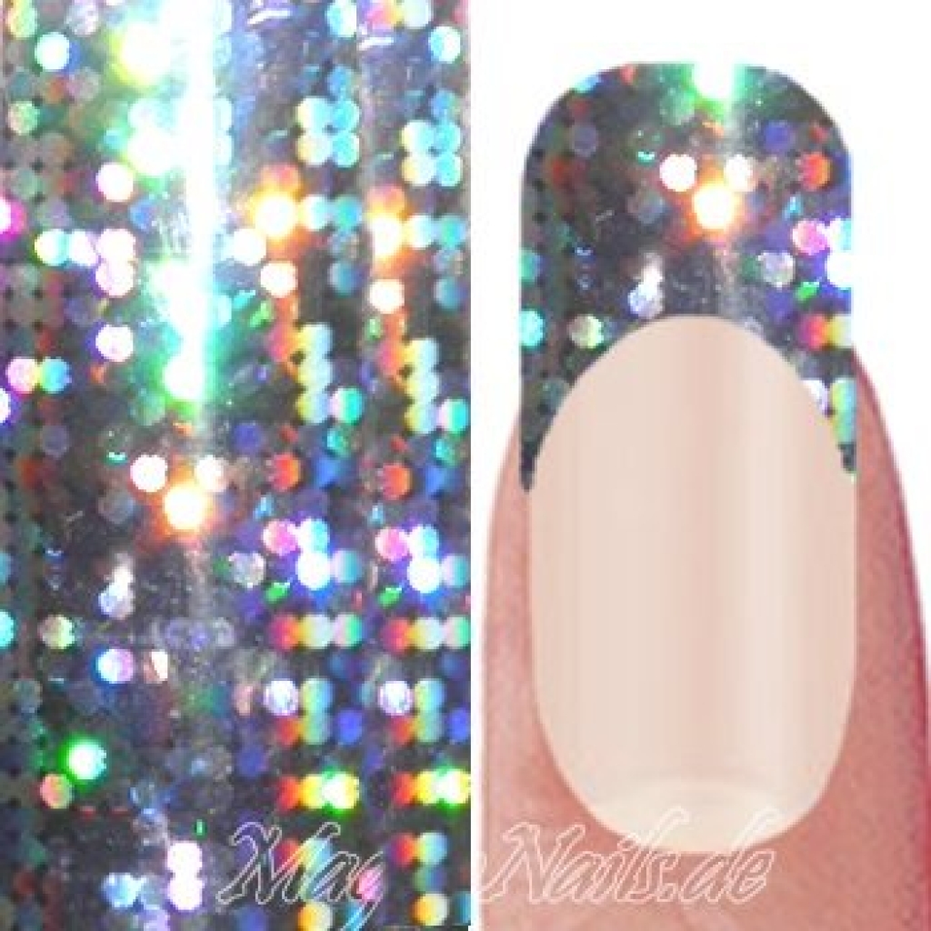 Nail Art Transfer Folie 1,5m - Nail Foil - Silver Love Nagelfolie Nageldesign Folie Tranferfolie Nailart