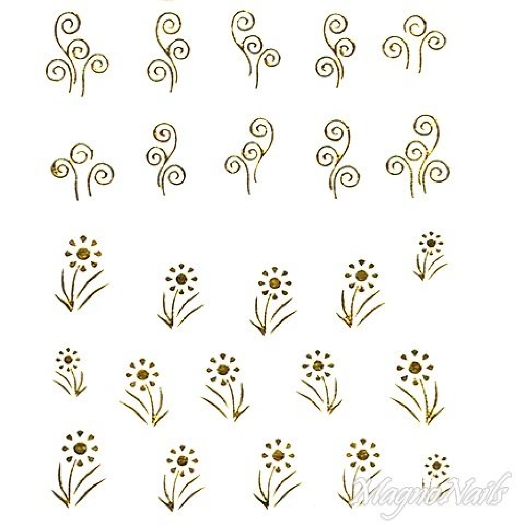 2D Nail Art One Stoke Sticker