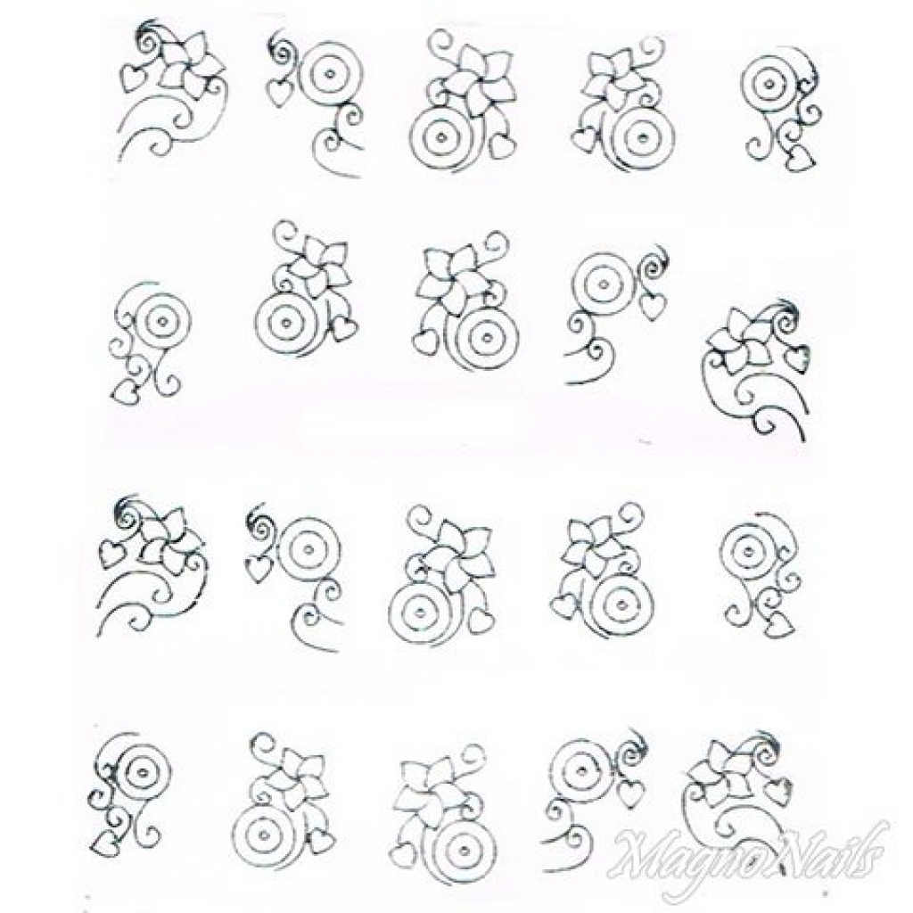 2D Nail Art One Stoke Sticker