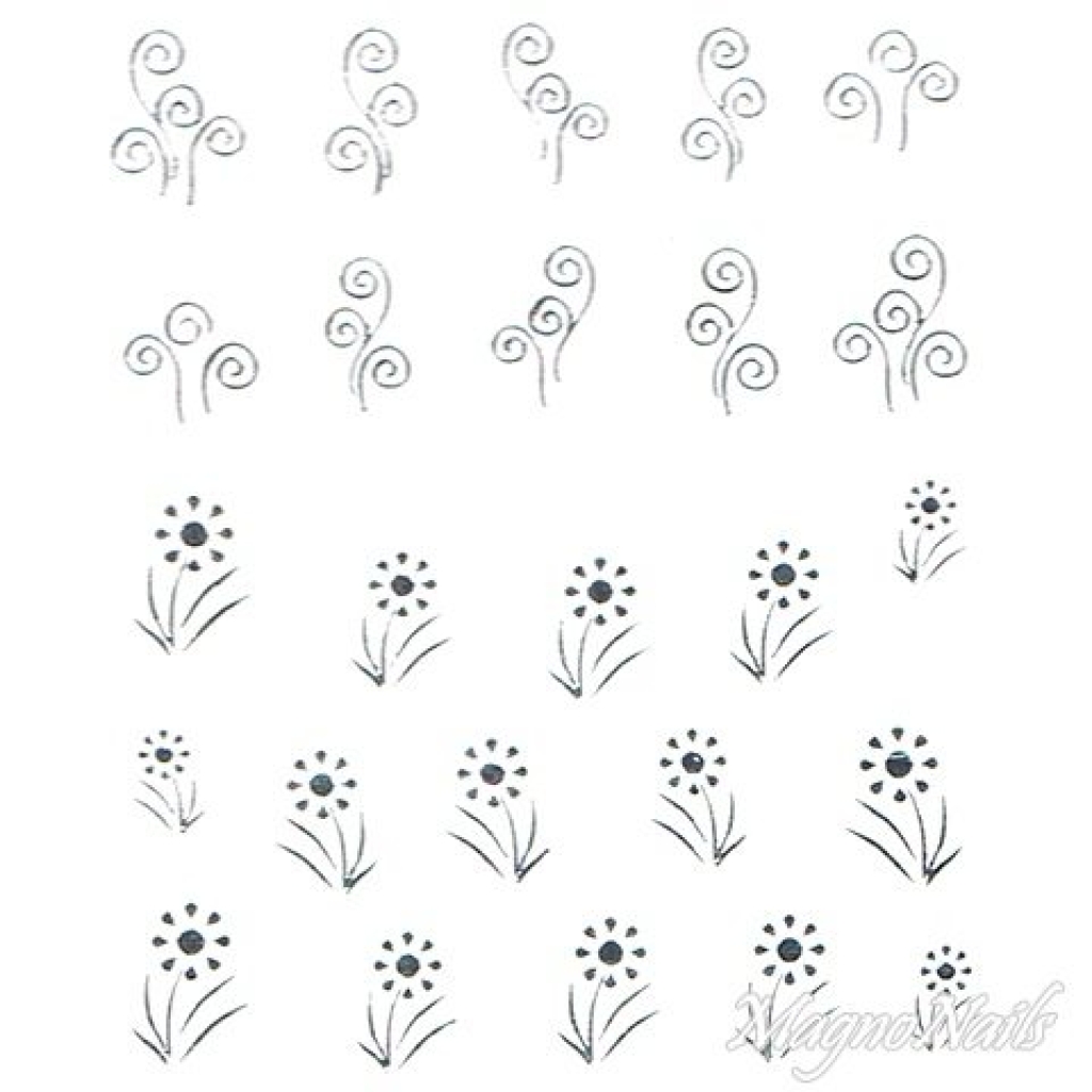 2D Nail Art One Stoke Sticker