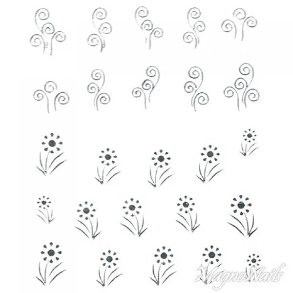 2D Nail Art One Stoke Sticker