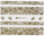 3D Lace Metallic Sticker - gold Ornamente Seblstklebende Aufkleber Nagelsticker Nagelaufkleber